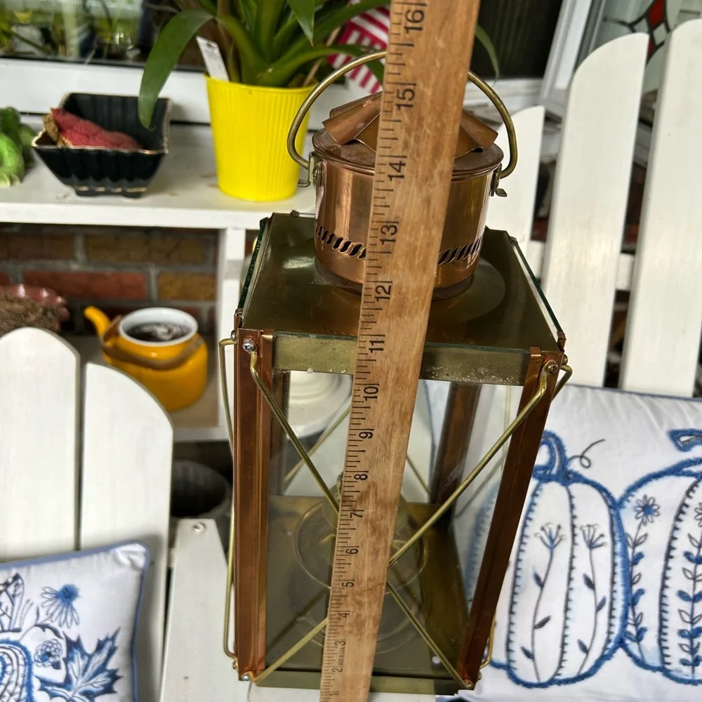 Vintage Brass & Copper Oil Lamp